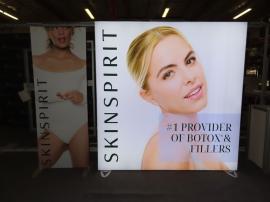 VK-1959 SuperNova LED Lightbox with Tension Fabric Graphic and TF-601 Aero Banner Stand with Pillowcase Graphic